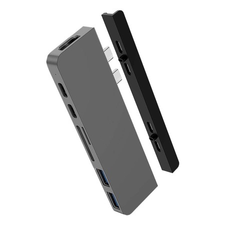 Expand Your MacBook Pro with Hyper DUO 7-in-2 Hub - Ultimate Connectivity HD28C-GRY
